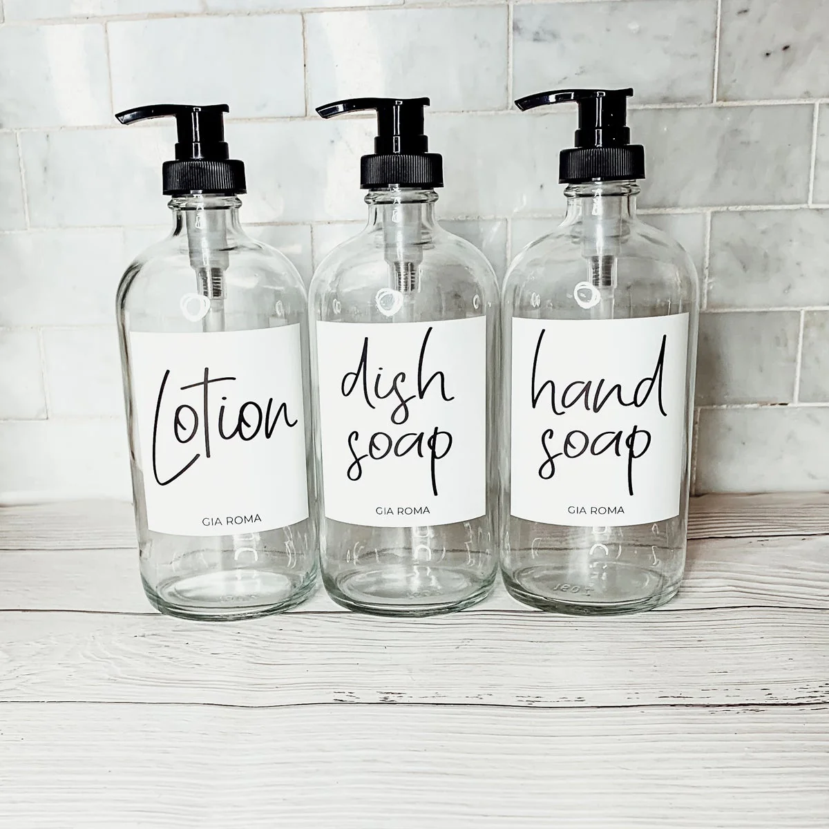 16oz Glass Boston Round Bottle Clear With White Label - Multiple Pack - Image 26