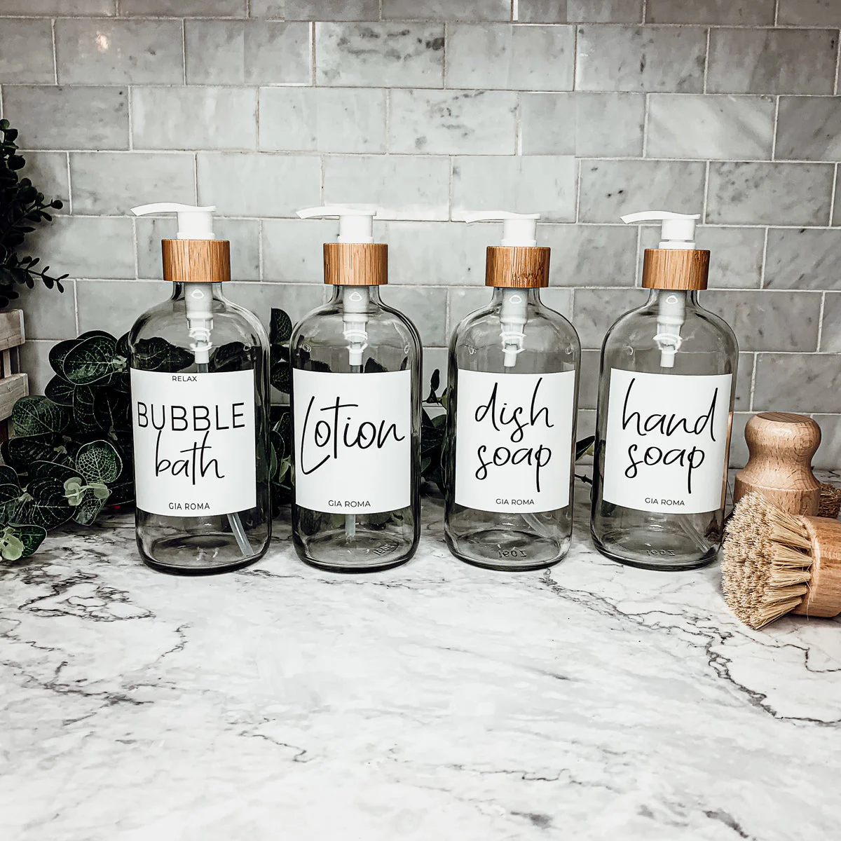 16oz Glass Boston Round Bottle Clear With White Label - Multiple Pack - Image 30