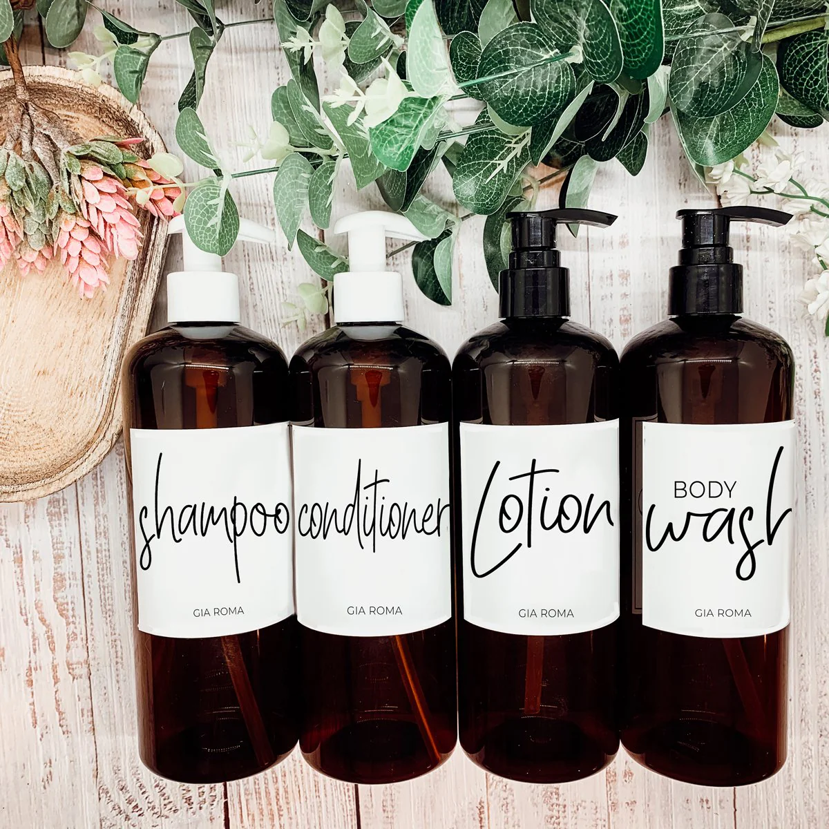 16oz Amber Plastic Bottle White Label Refillable Pharmacy Container - Image 3