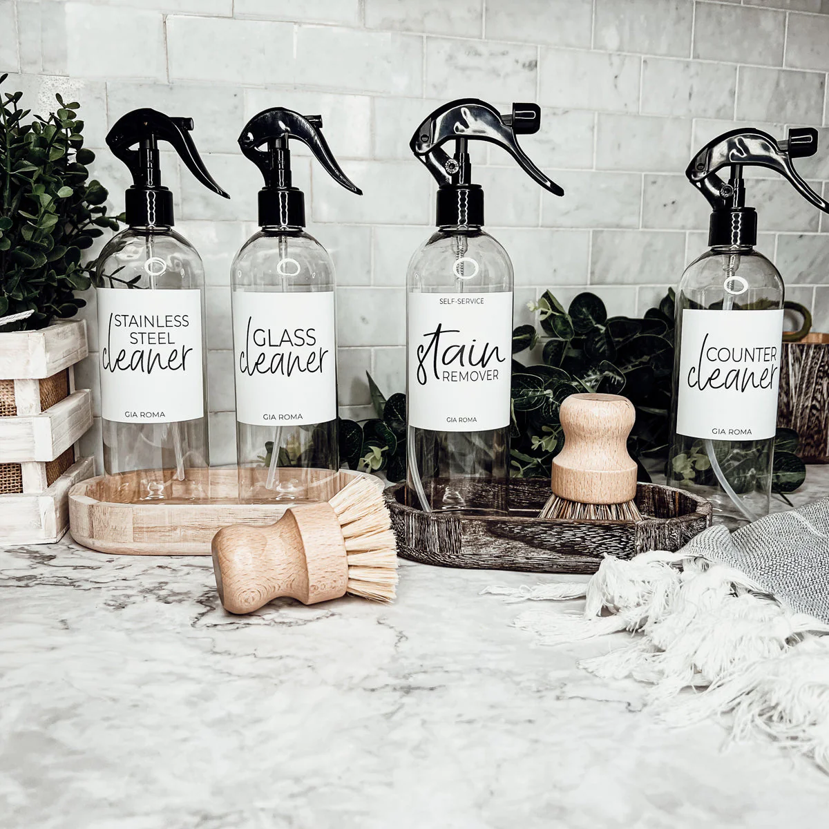 16oz Plastic Spray Bottles With White Or Black Waterproof Labels - Image 34