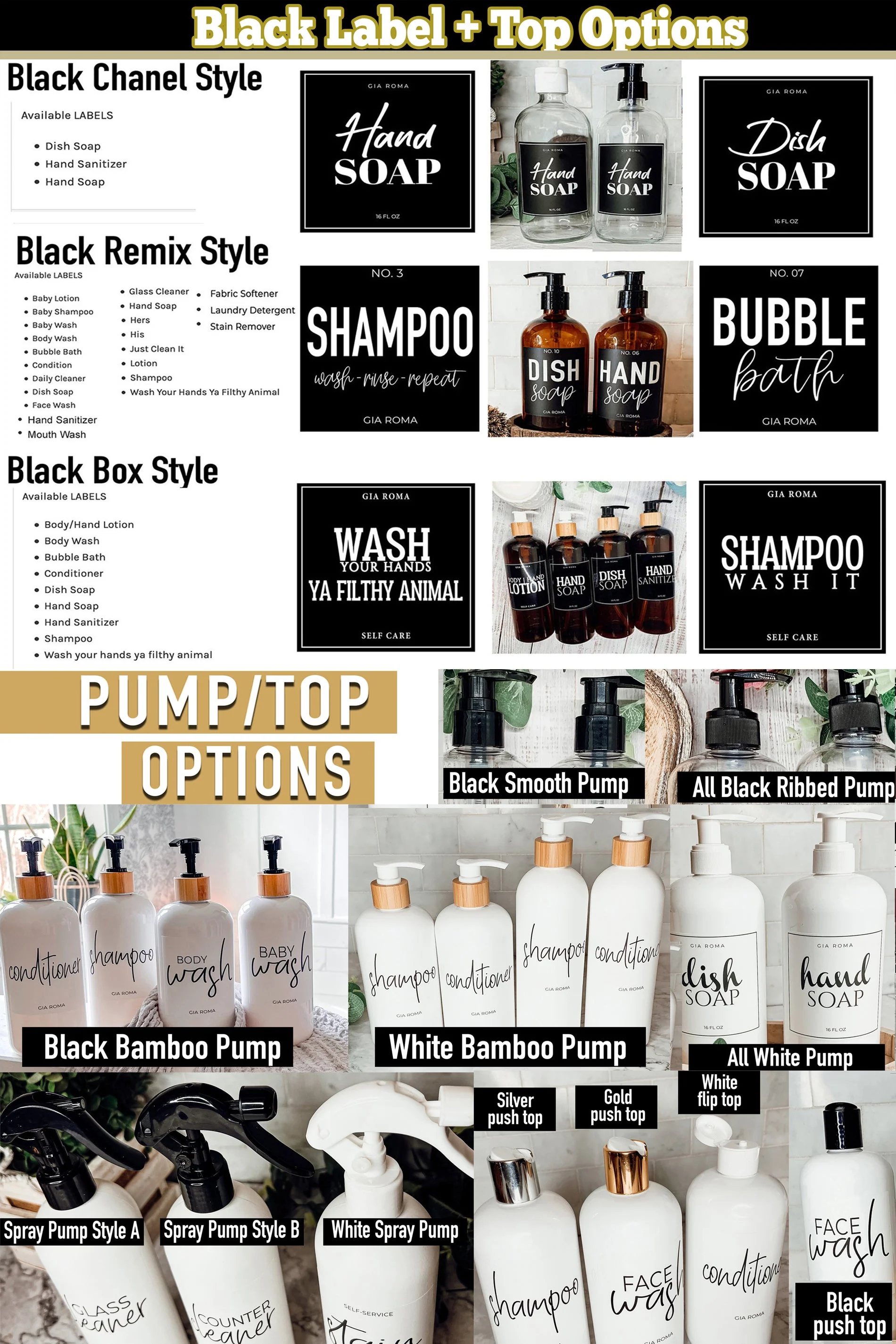 16oz Plastic Spray Bottles With White Or Black Waterproof Labels - Image 4