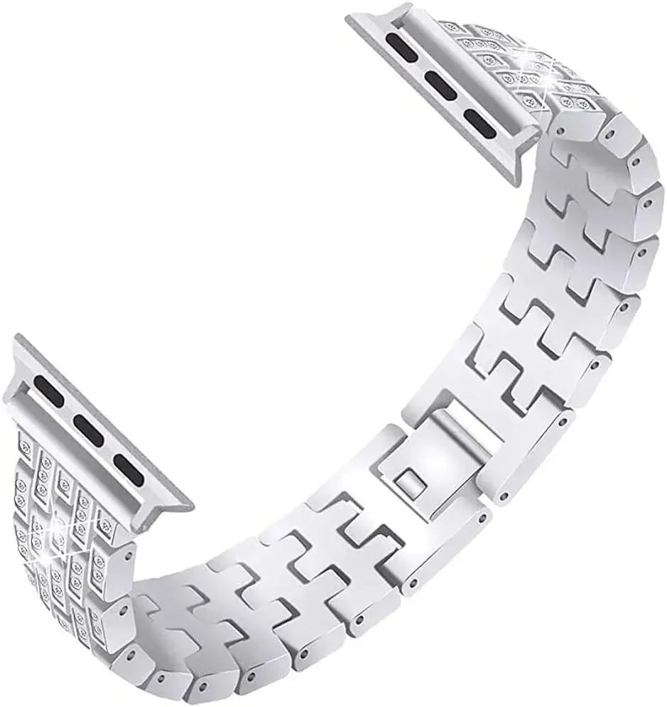 Apple Watch Bedazzled Stainless Steel Strap - Elegant Design - Image 12