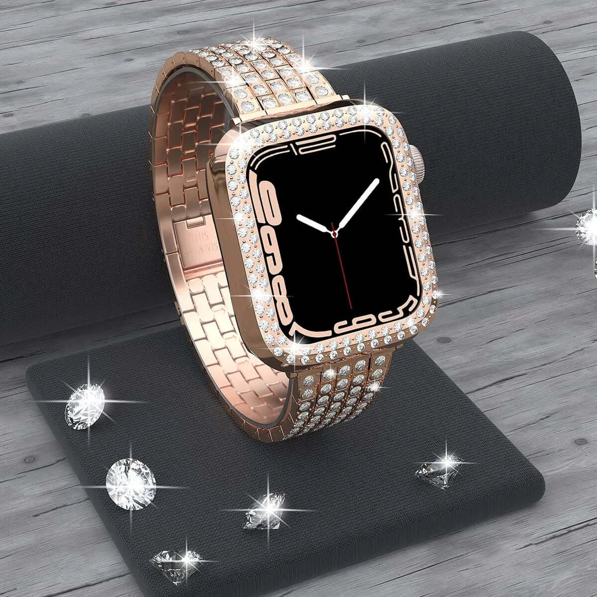 Apple Watch Bedazzled Stainless Steel Strap - Elegant Design - Image 6