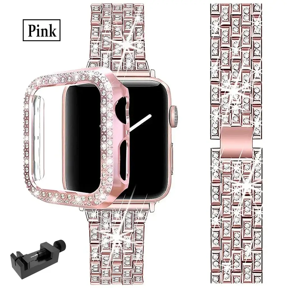 Apple Watch Bedazzled Stainless Steel Strap - Elegant Design - Image 7