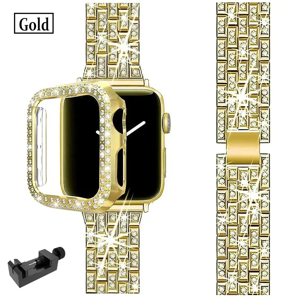 Apple Watch Bedazzled Stainless Steel Strap - Elegant Design - Image 8