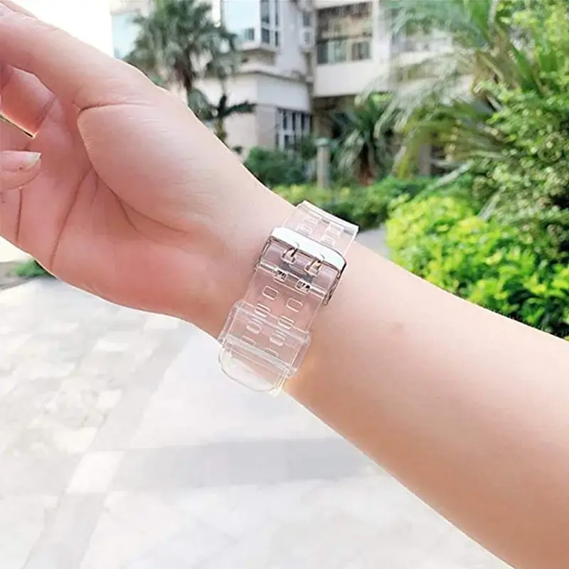 Apple Watch Clear Silicone Band - Durable Comfortable Strap - Image 10