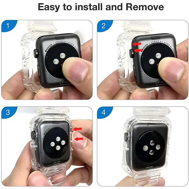 Apple Watch Clear Silicone Band - Durable Comfortable Strap - Image 3