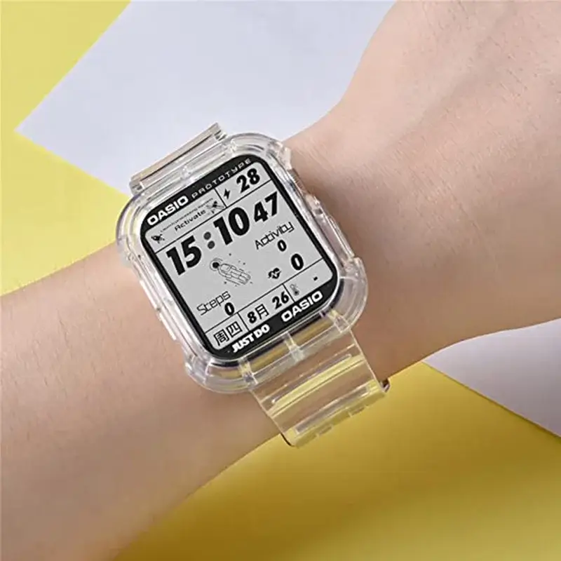 Apple Watch Clear Silicone Band - Durable Comfortable Strap - Image 9
