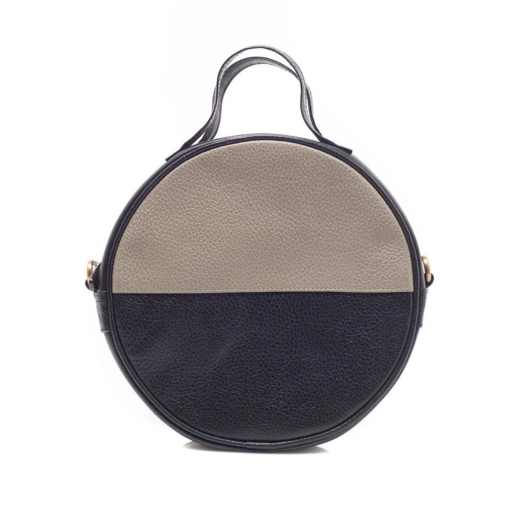 Black Moon Bag Crossbody Clutch Eco Leather Handwoven Cotton Retro Style - Image 4