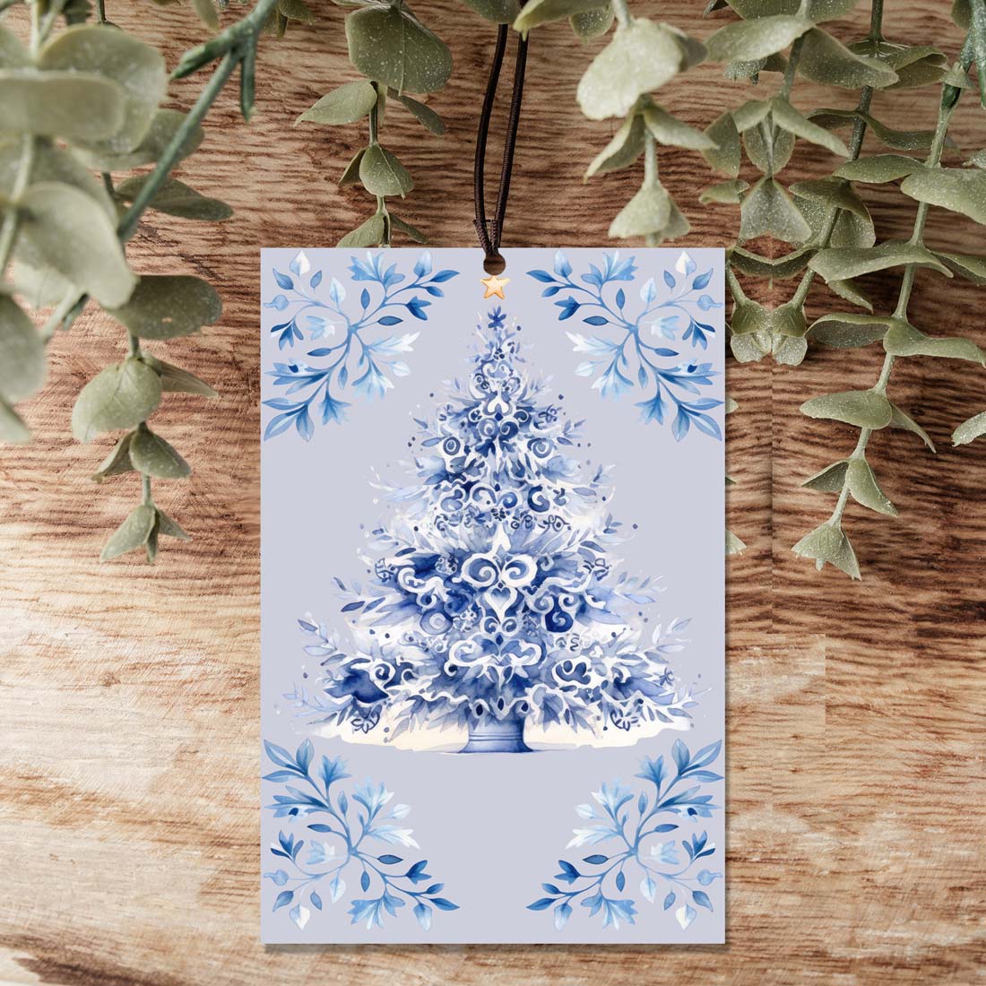 Blue Tree Hanging Air Freshener Car Home Office Scented Ornament Holiday Decor Freshener - Image 6