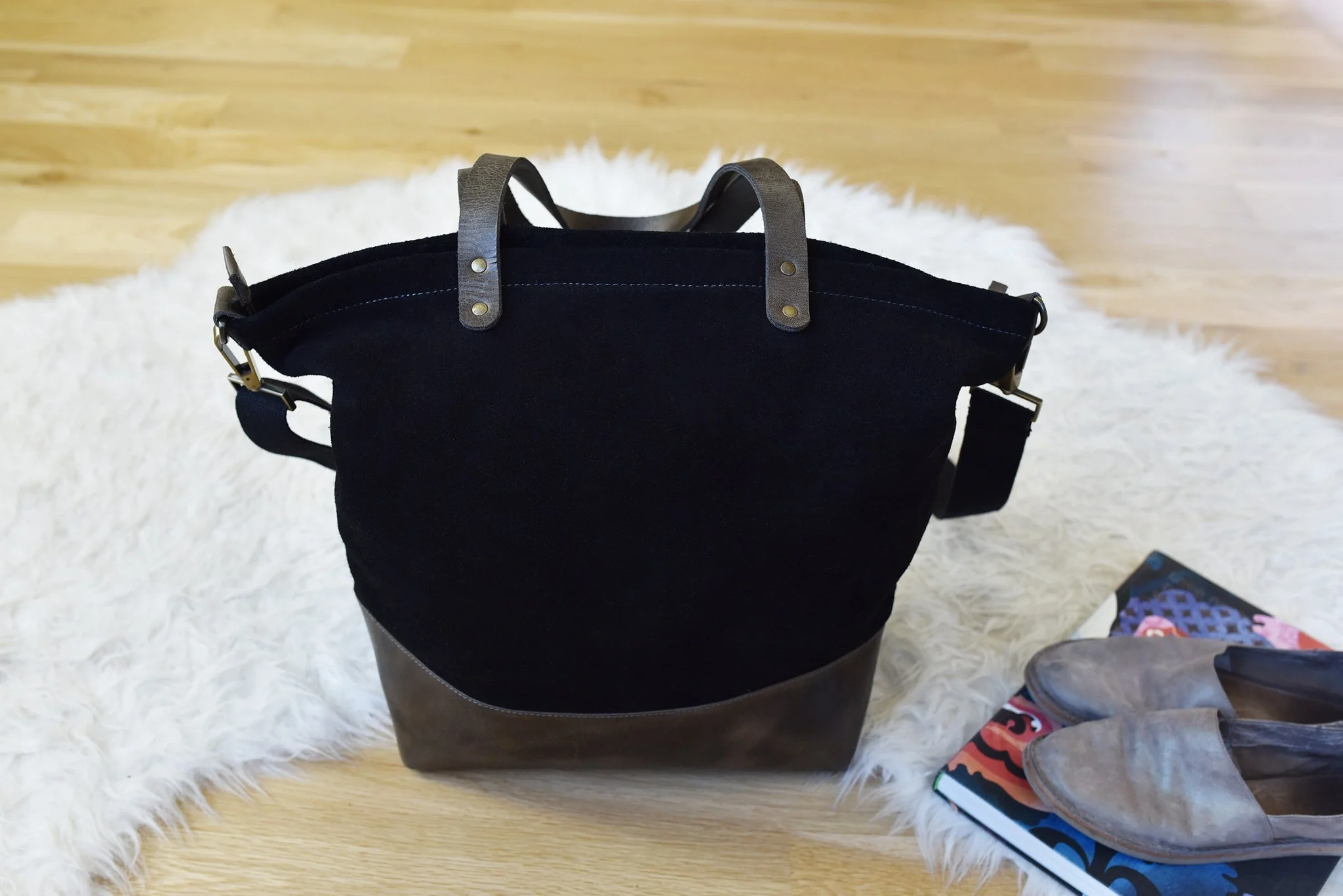 Waxed Canvas And Leather Boyfriend Tote Bag Large Everyday - Image 10