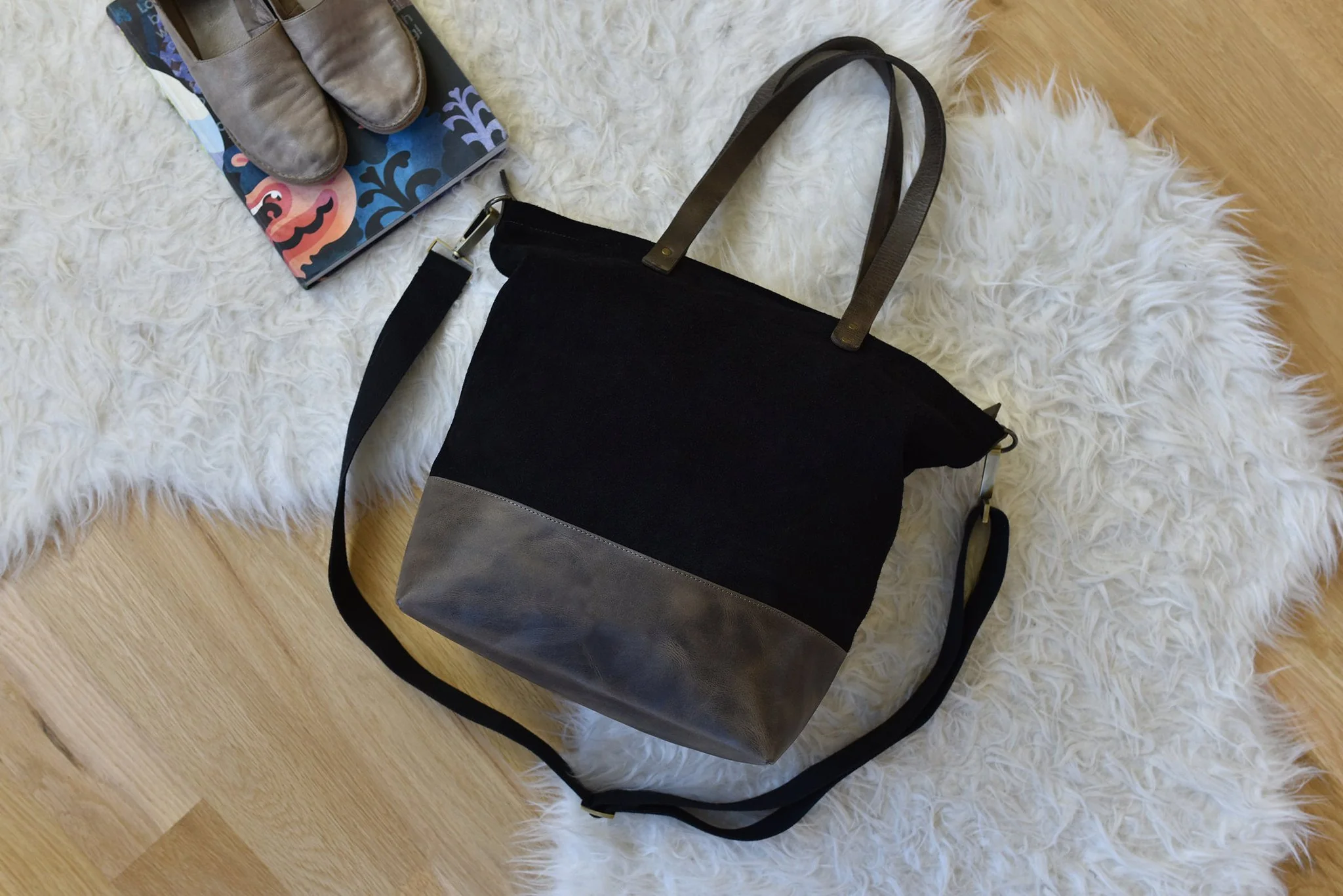 Waxed Canvas And Leather Boyfriend Tote Bag Large Everyday - Image 9