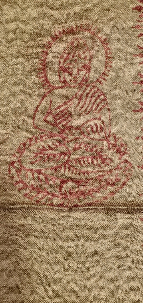 Brown Om Symbol Scarf Boho Yoga Wrap Shawl Lightweight - Image 5