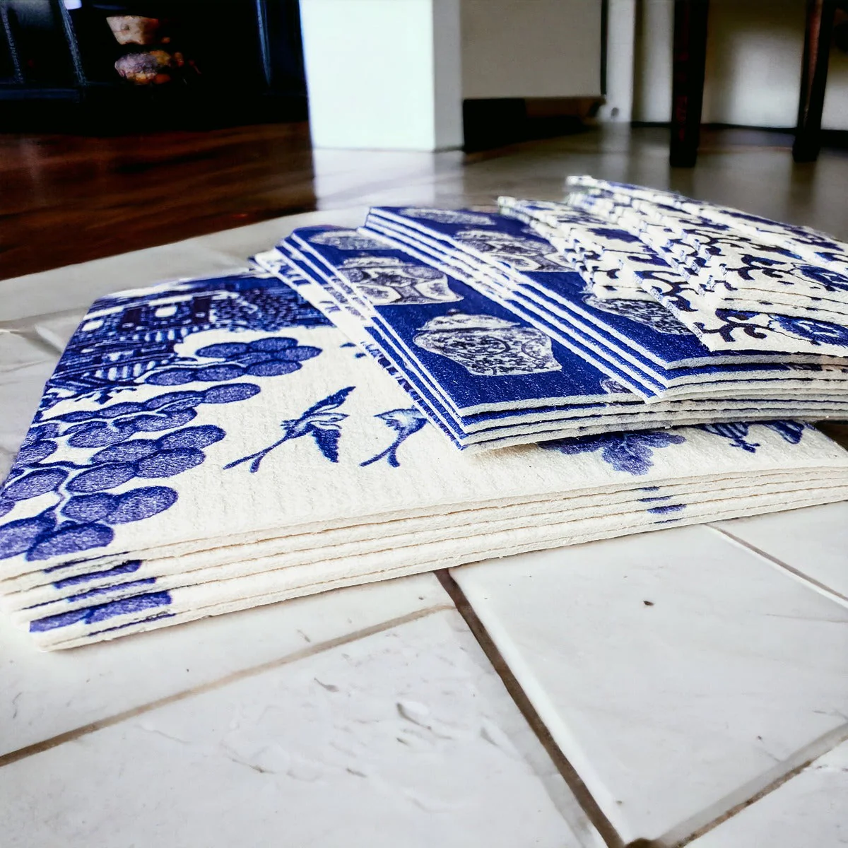 Chinoiserie Eco Kitchen Cloths - Biodegradable Cellulose Cotton, 3 Designs - Image 13
