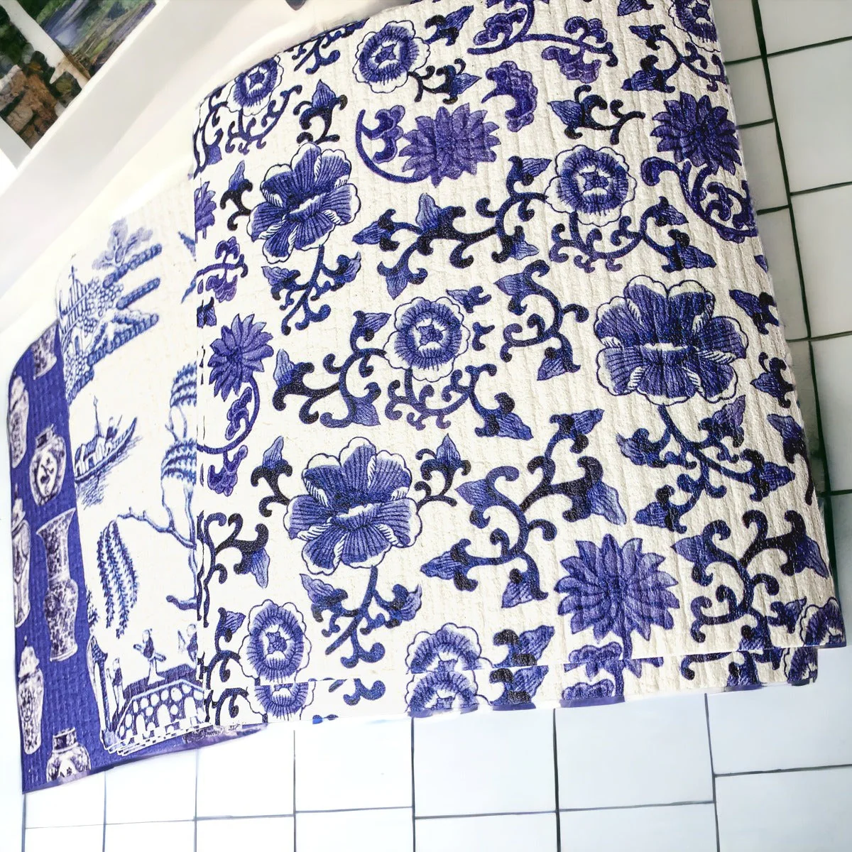 Chinoiserie Eco Kitchen Cloths - Biodegradable Cellulose Cotton, 3 Designs - Image 14