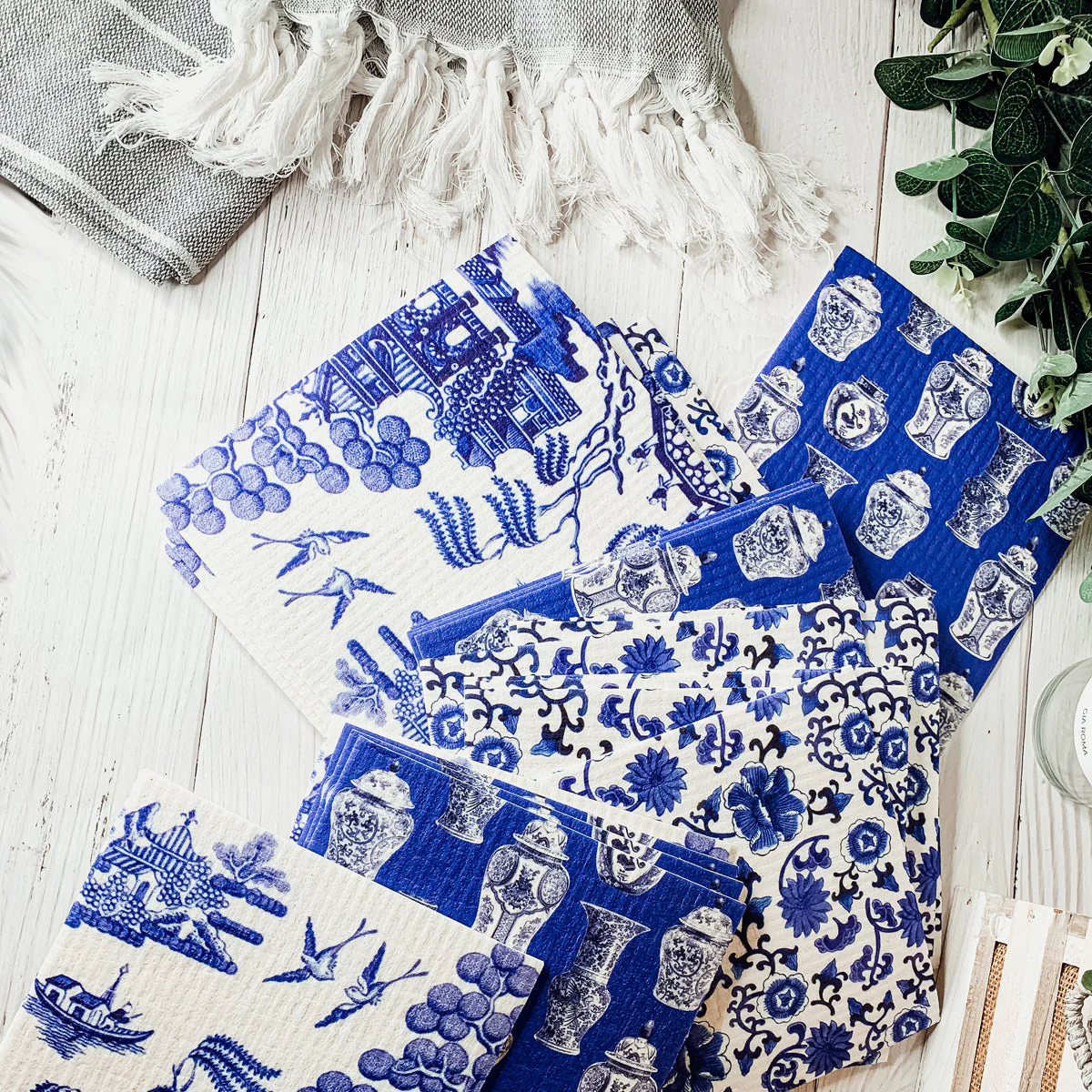 Chinoiserie Eco Kitchen Cloths - Biodegradable Cellulose Cotton, 3 Designs - Image 15