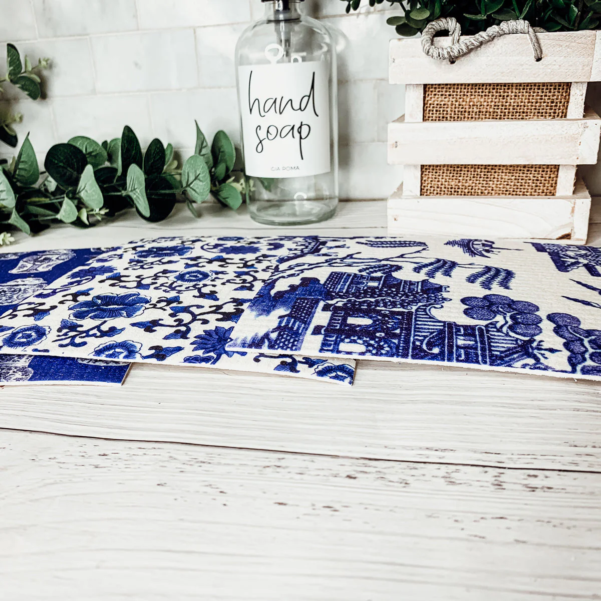 Chinoiserie Eco Kitchen Cloths - Biodegradable Cellulose Cotton, 3 Designs - Image 20