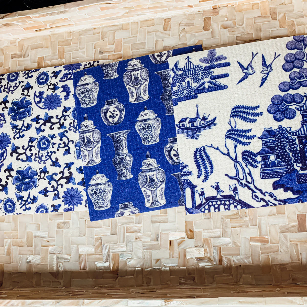 Chinoiserie Eco Kitchen Cloths - Biodegradable Cellulose Cotton, 3 Designs - Image 21
