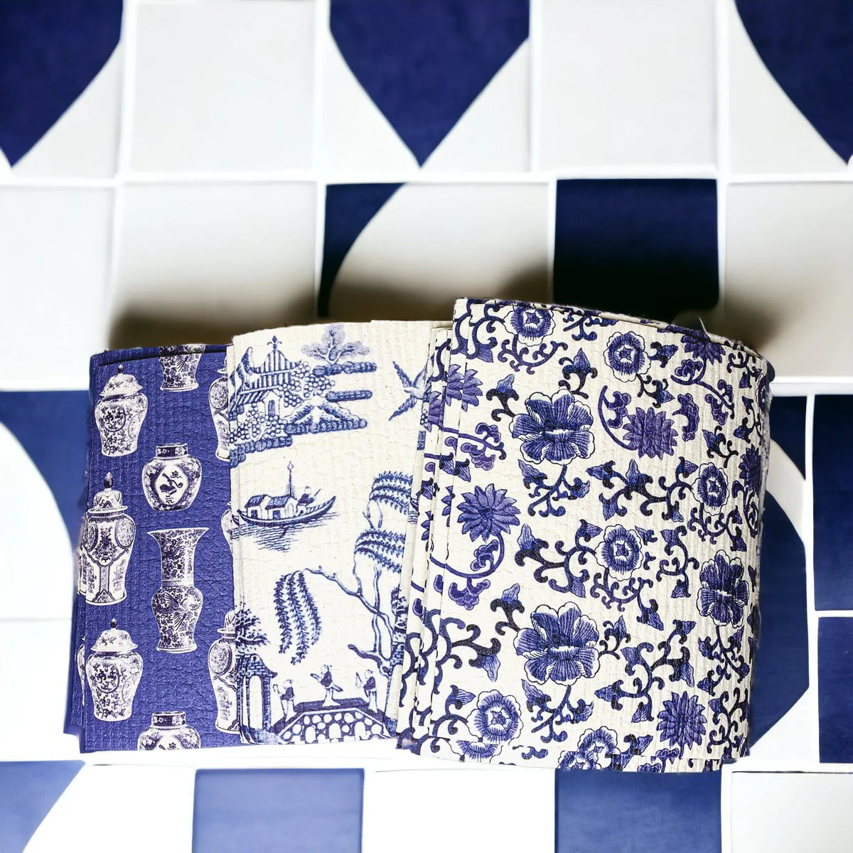 Chinoiserie Eco Kitchen Cloths - Biodegradable Cellulose Cotton, 3 Designs - Image 4