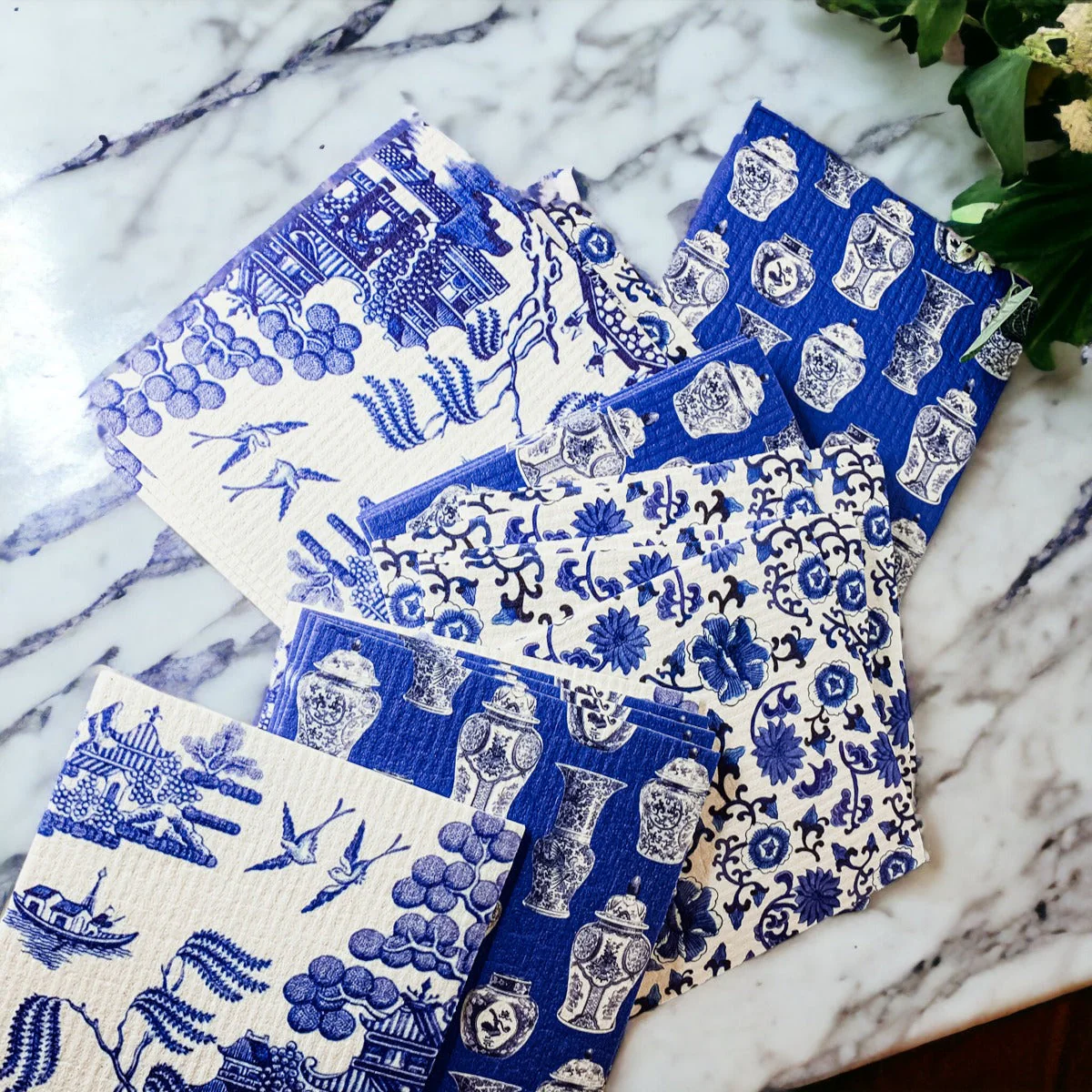 Chinoiserie Eco Kitchen Cloths - Biodegradable Cellulose Cotton, 3 Designs - Image 6