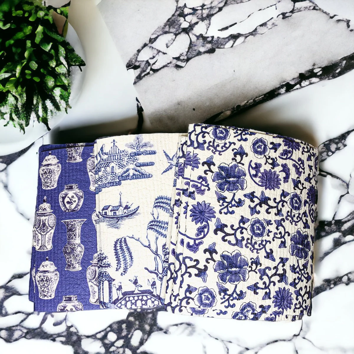 Chinoiserie Eco Kitchen Cloths - Biodegradable Cellulose Cotton, 3 Designs - Image 8