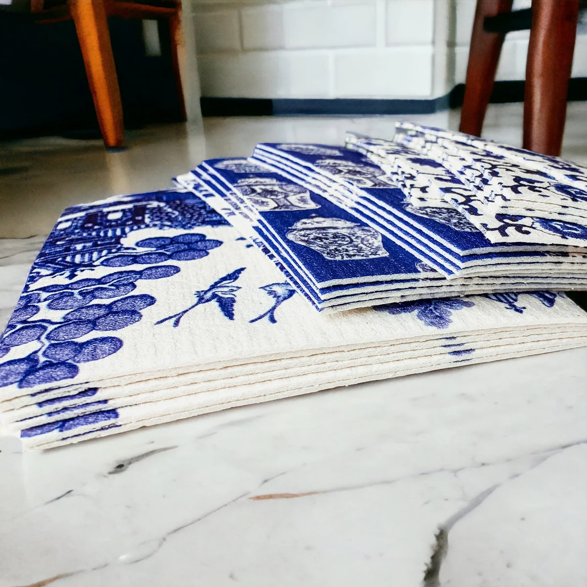 Chinoiserie Eco Kitchen Cloths - Biodegradable Cellulose Cotton, 3 Designs - Image 9