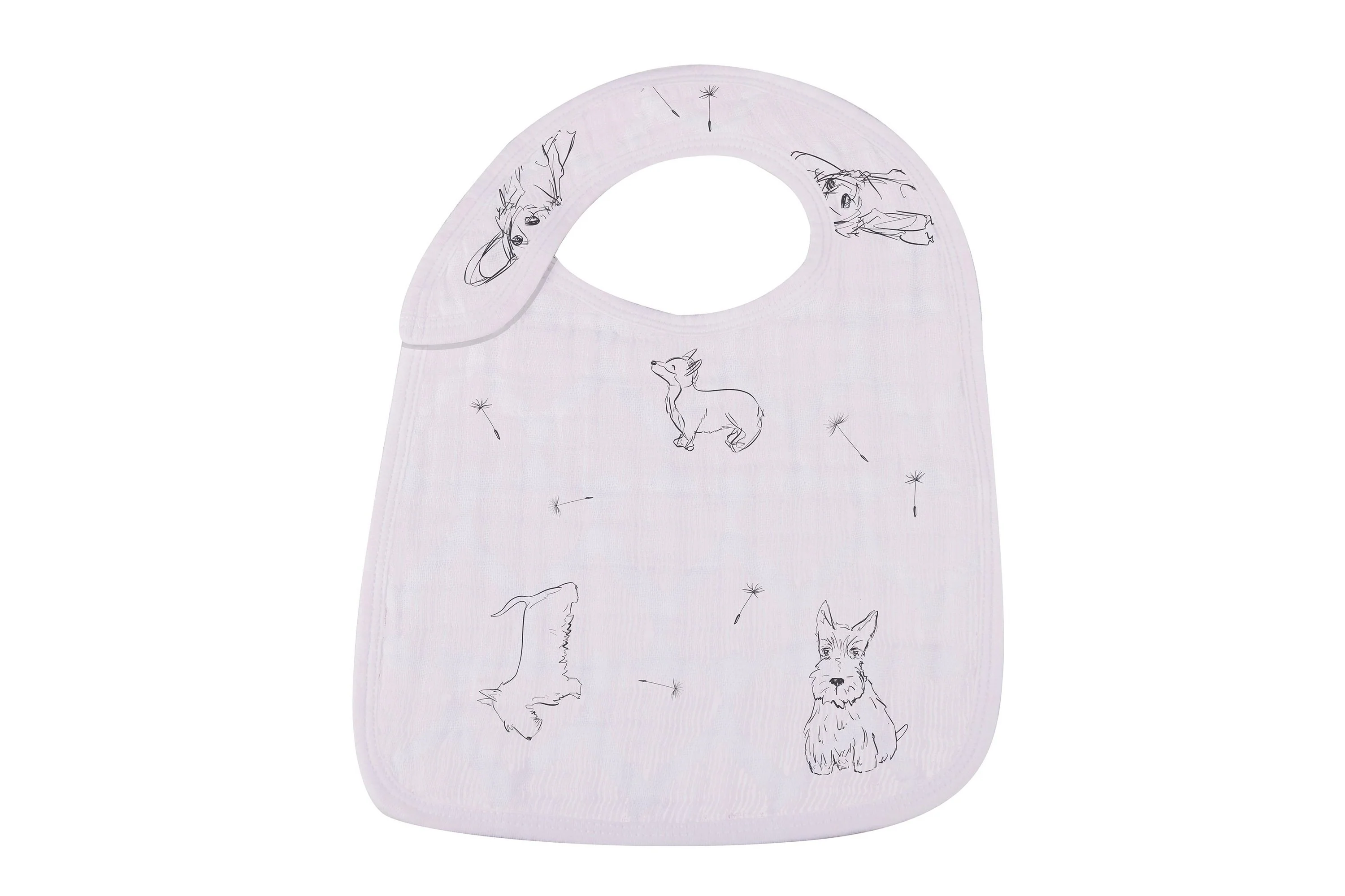 Bamboo Muslin Baby Snap Bibs 3 Pack Dandelion Print - Image 6