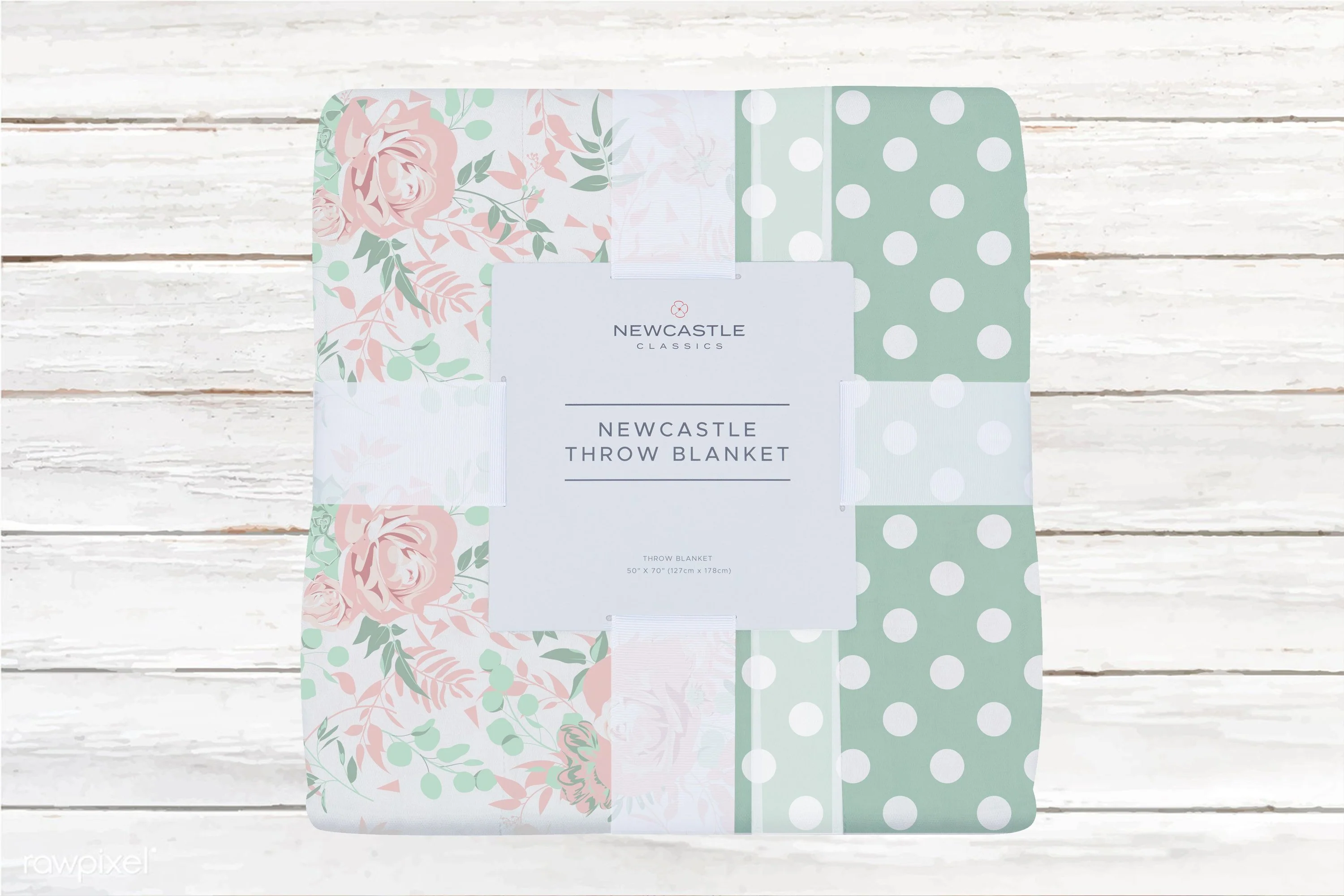 Cotton Muslin Cozy Throw Blanket Desert Rose Jade Dots - Image 3