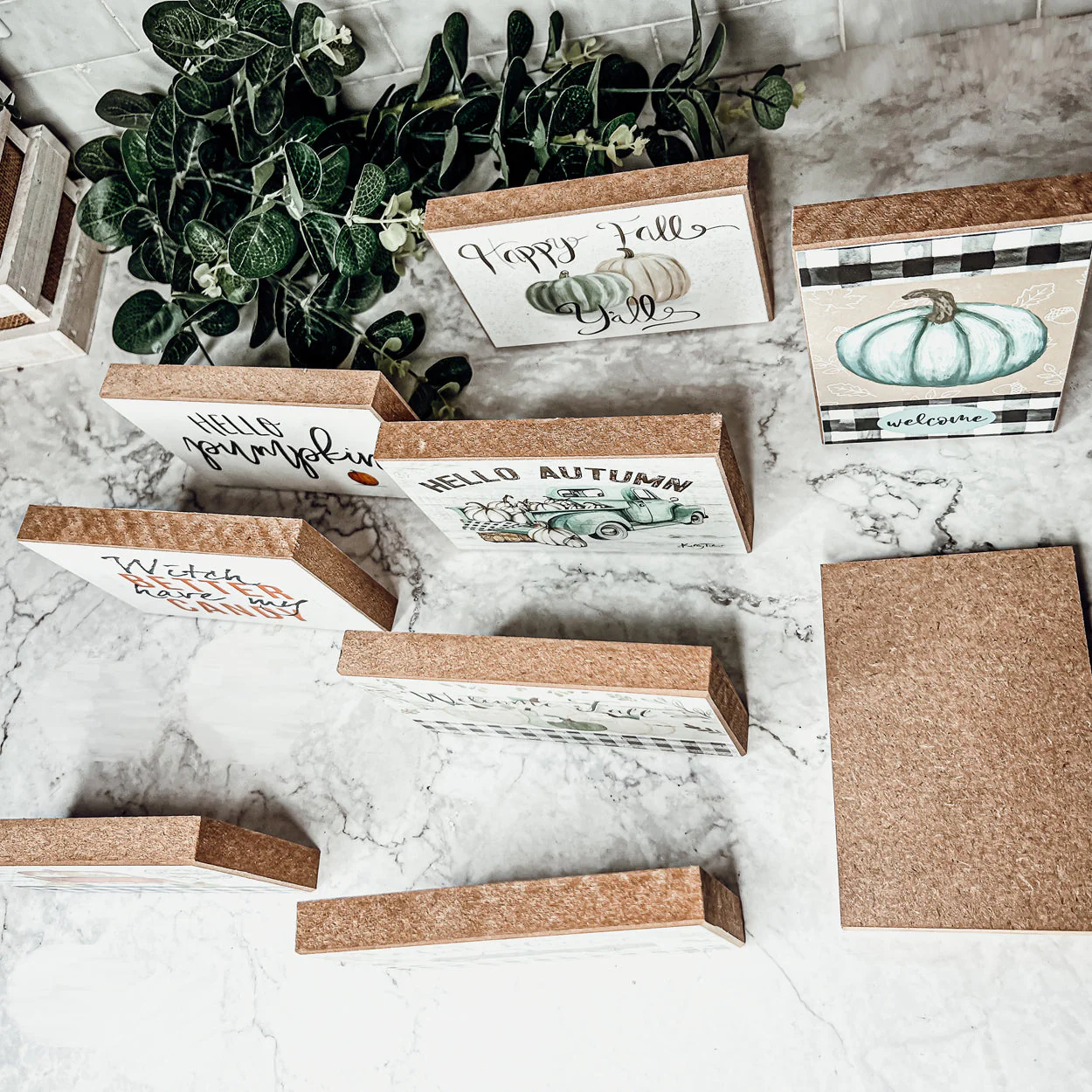 Fall Harvest Wooden Tiered Tray Sign 6x4x1 Rustic Halloween Home Decor - Image 10