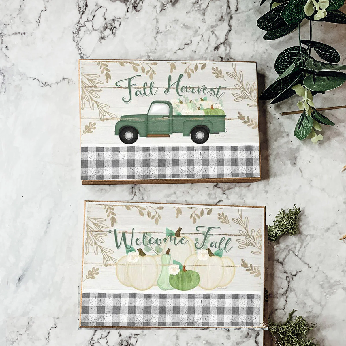 Fall Harvest Wooden Tiered Tray Sign 6x4x1 Rustic Halloween Home Decor - Image 7