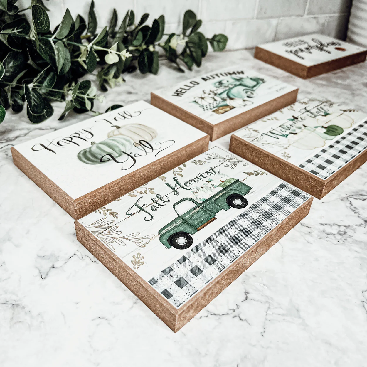 Fall Harvest Wooden Tiered Tray Sign 6x4x1 Rustic Halloween Home Decor - Image 9