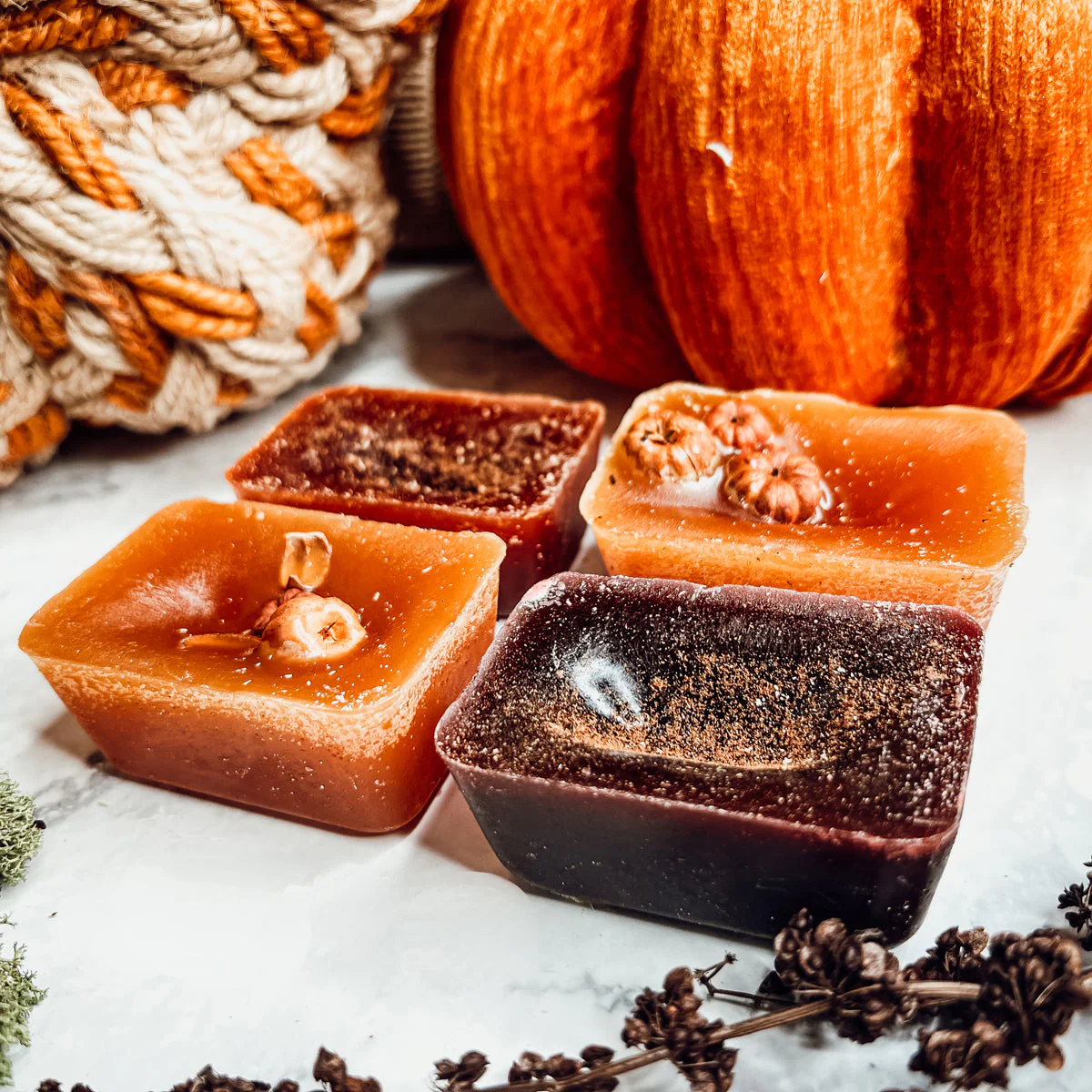 Fall Harvest Natural XL Wax Melts Pack Pumpkin Cranberry Clove Cozy Autumn Scented 4 Extra Large Cubes - Image 5
