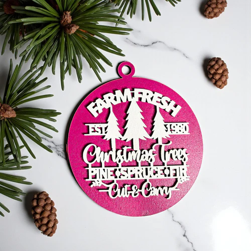 Farm Fresh Wooden Christmas Tree Ornament - Vintage Farmhouse Rustic Tree Trio - Image 10