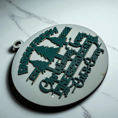 Farm Fresh Wooden Christmas Tree Ornament - Vintage Farmhouse Rustic Tree Trio - Image 14