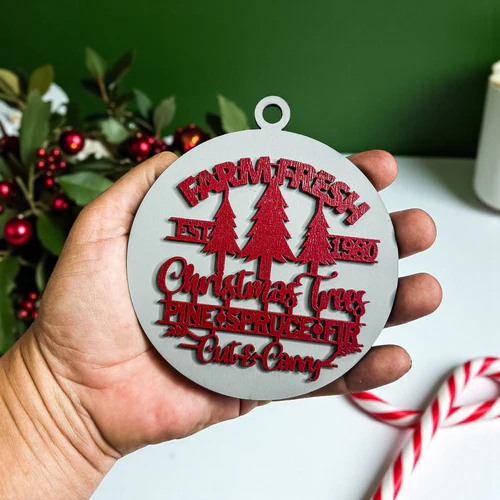 Farm Fresh Wooden Christmas Tree Ornament - Vintage Farmhouse Rustic Tree Trio - Image 15