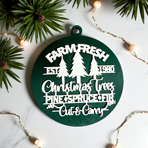 Farm Fresh Wooden Christmas Tree Ornament - Vintage Farmhouse Rustic Tree Trio - Image 17