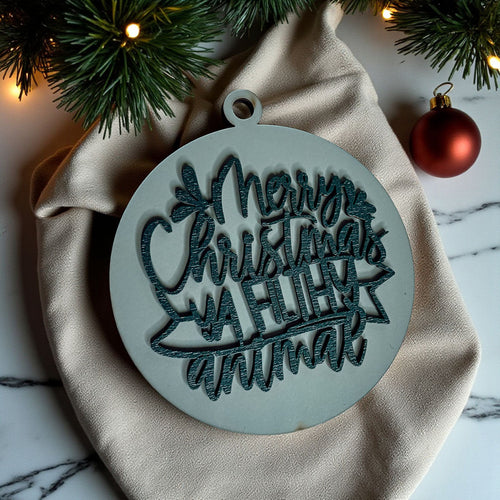 Christmas Ornament Merry Christmas Ya Filthy Animal Wooden 3D 12 Colors - Image 17