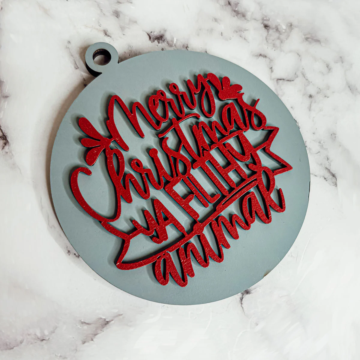 Christmas Ornament Merry Christmas Ya Filthy Animal Wooden 3D 12 Colors - Image 3