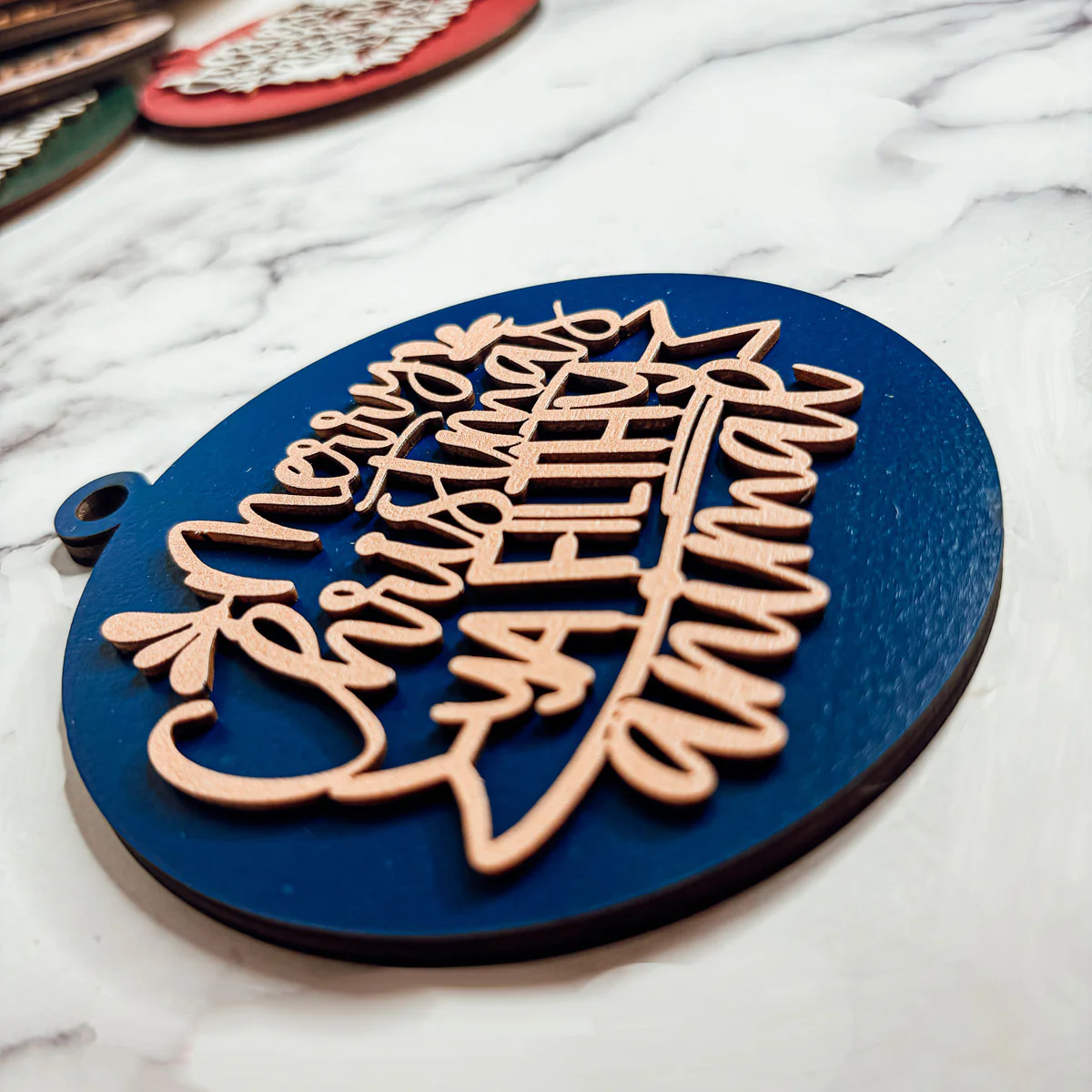 Christmas Ornament Merry Christmas Ya Filthy Animal Wooden 3D 12 Colors - Image 5