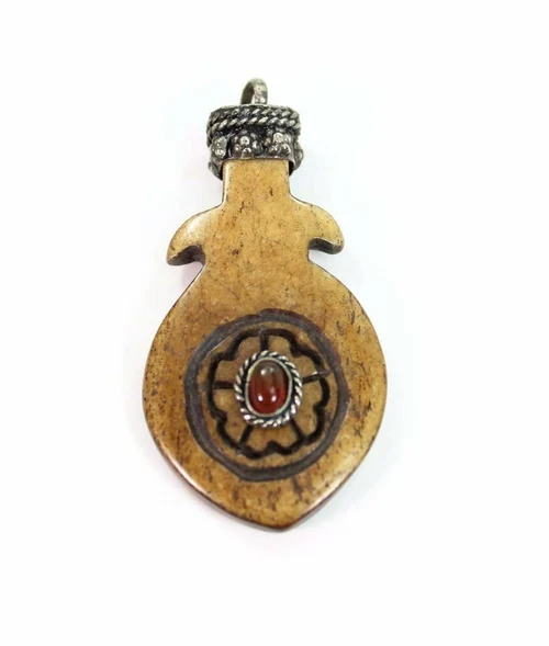 Fish Flower Tribal Pendant Necklace Boho Stone Charm - Image 6