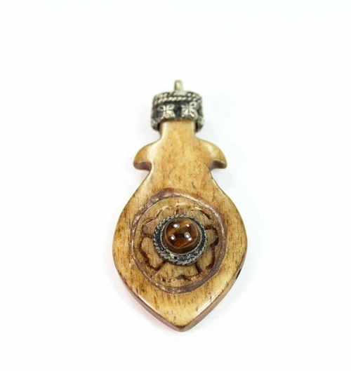 Fish Flower Tribal Pendant Necklace Boho Stone Charm - Image 7