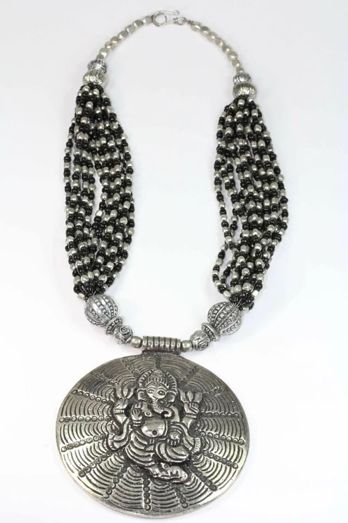 Ganesha Cosmos Handcrafted Spiritual Statement Necklace - Image 4
