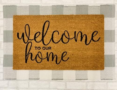 Gray Buffalo Check Doormat Base Mat Layering Backing For Welcome Mats Gingham Entryway Rug - Image 3