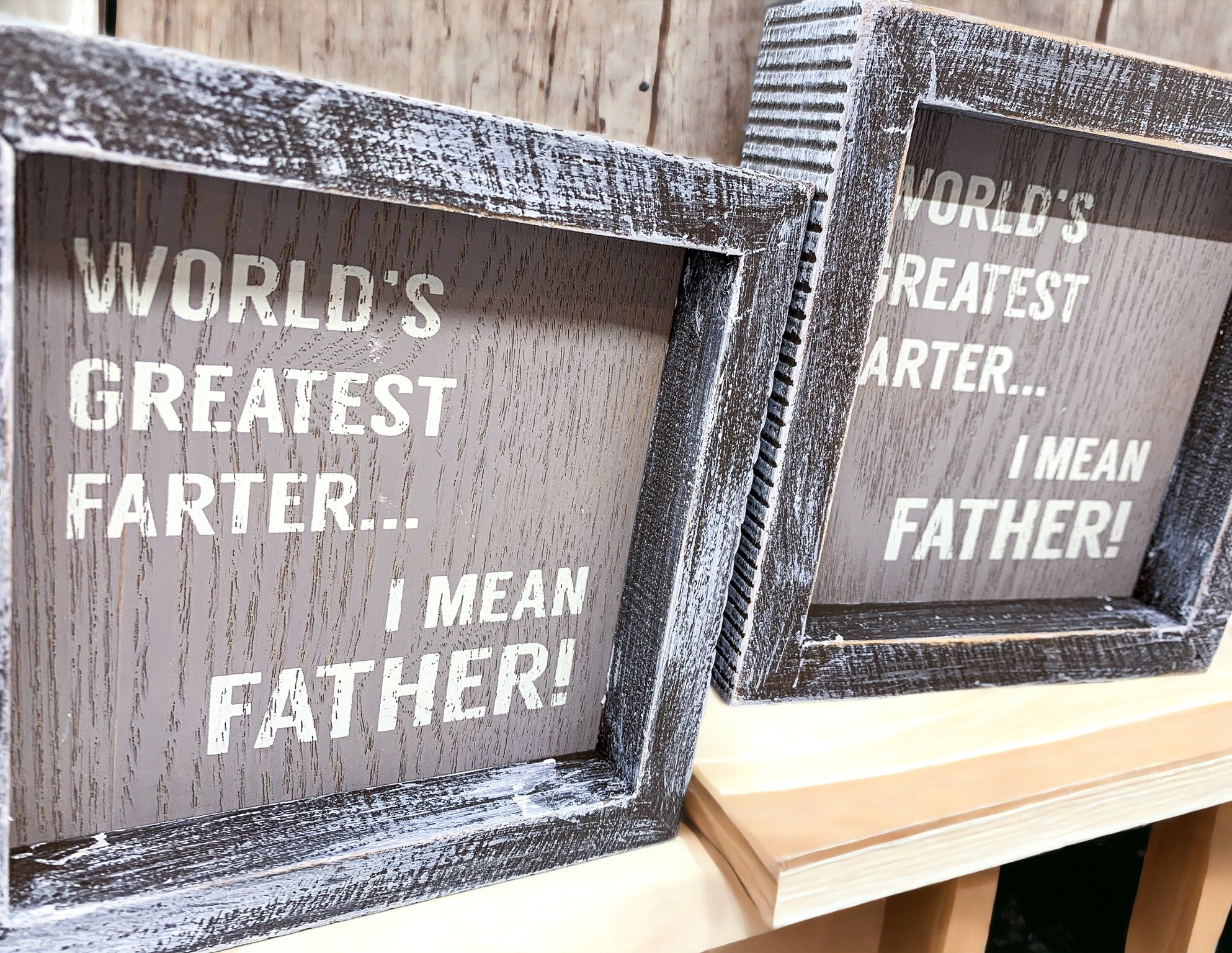 Funny Wooden Father's Day Sign Greatest Farter I Mean Father Rustic Handmade Dad Gift Decor - Image 6
