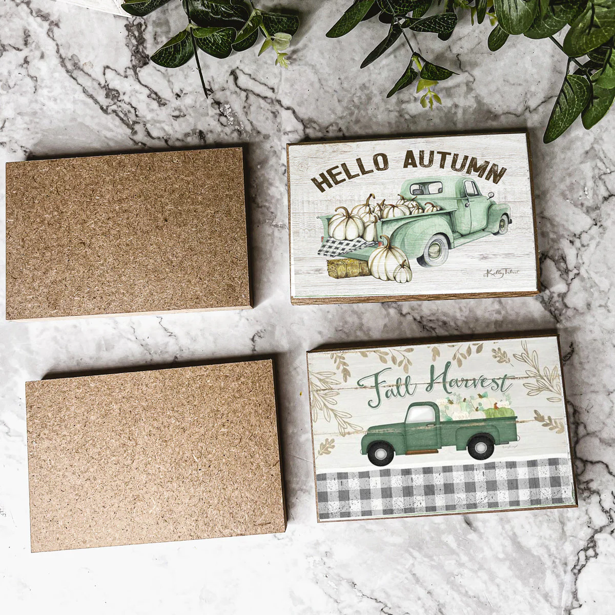 Teal Vintage Truck Hello Autumn Sign - Fall Halloween Decor, Neutral Farmhouse - Image 10