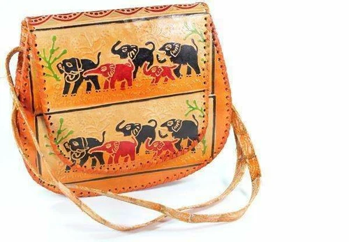Elephant Leather Crossbody Purse Handcrafted Tribal Bag - Image 3