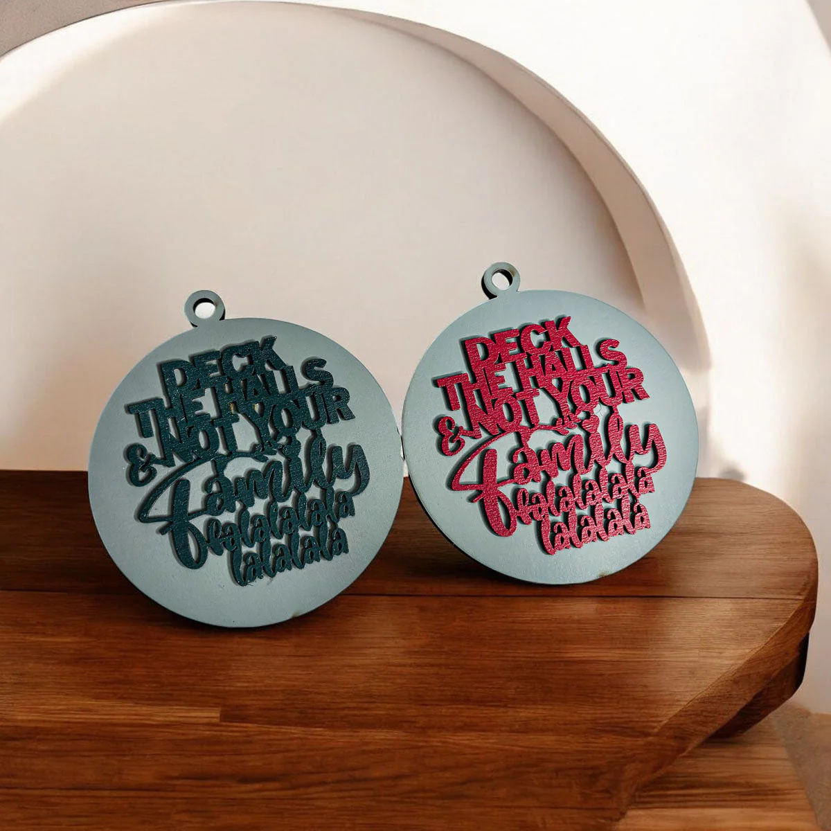 Imperfect Deck The Halls 3D Handcrafted Wooden Christmas Ornaments Set Limited Edition Hanging Decor - Image 12