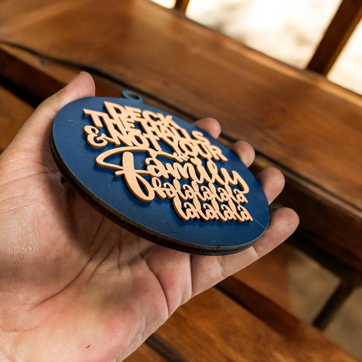 Imperfect Deck The Halls 3D Handcrafted Wooden Christmas Ornaments Set Limited Edition Hanging Decor - Image 8