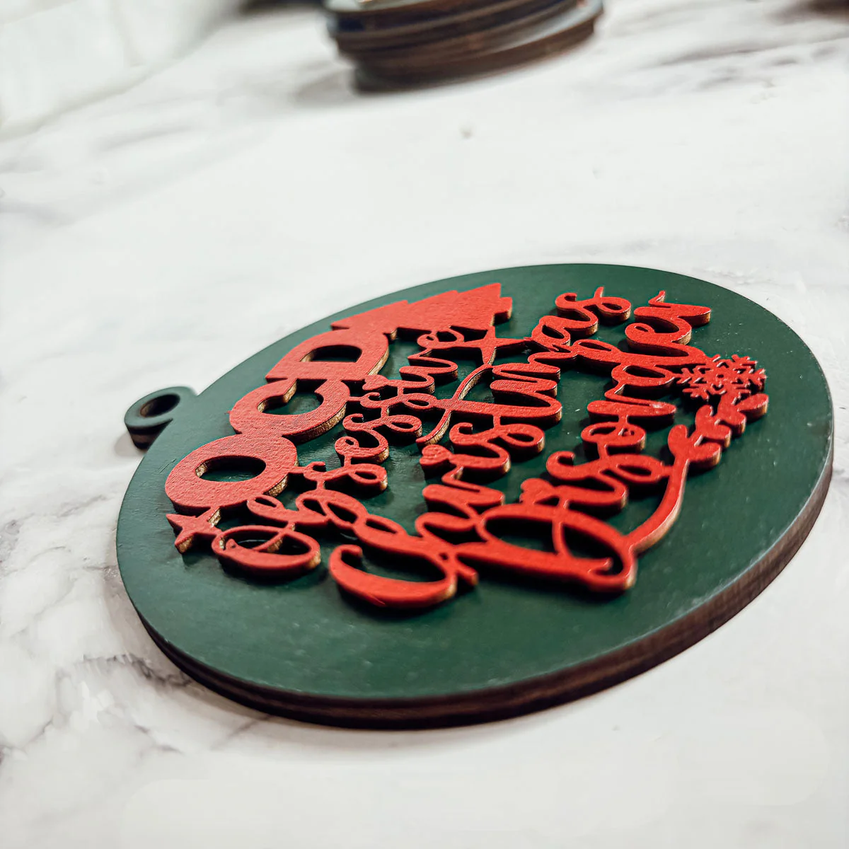 Handcrafted 3D Wooden Christmas Ornaments Imperfect OCD Style Limited Edition Tree Hanging Decor - Image 12