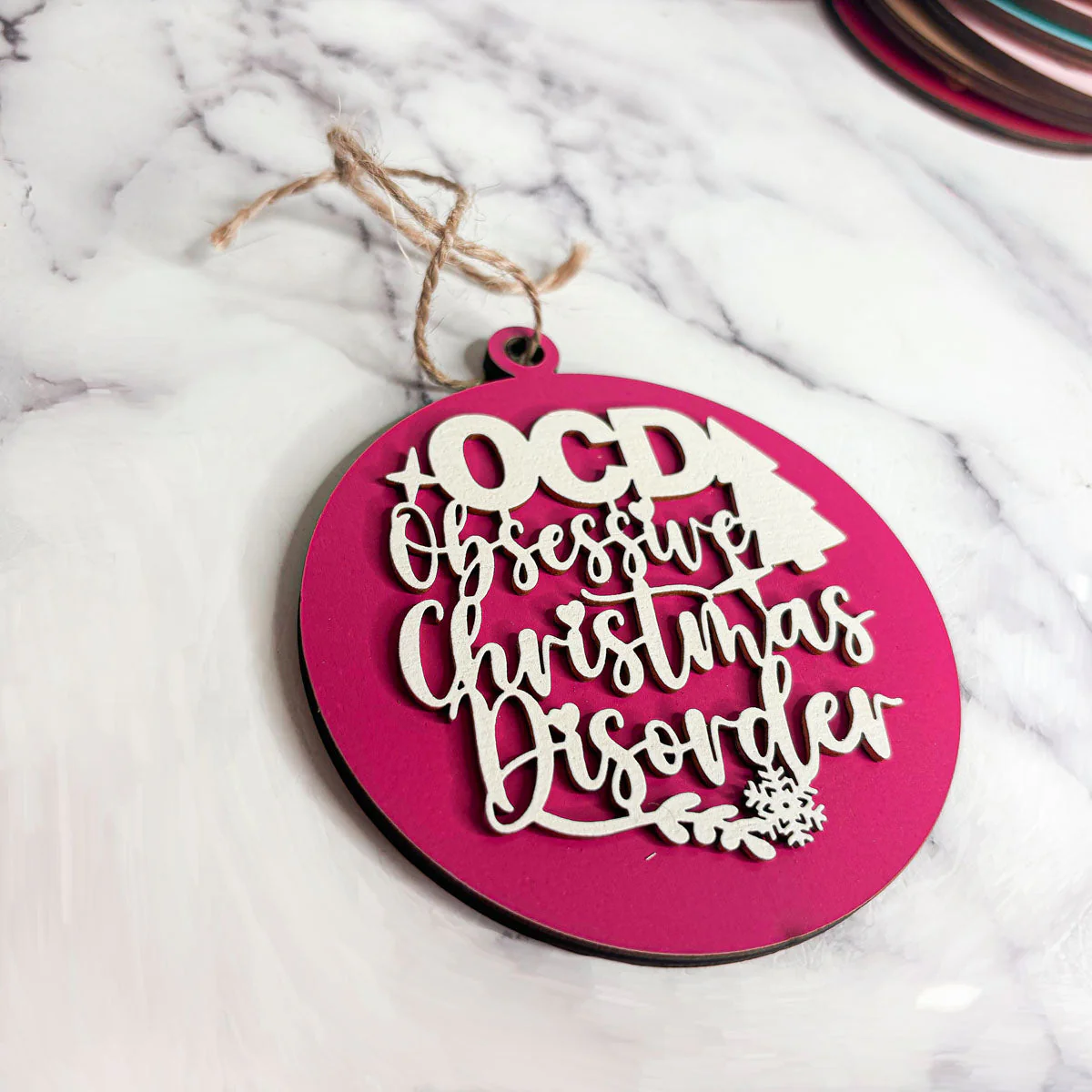 Handcrafted 3D Wooden Christmas Ornaments Imperfect OCD Style Limited Edition Tree Hanging Decor - Image 22